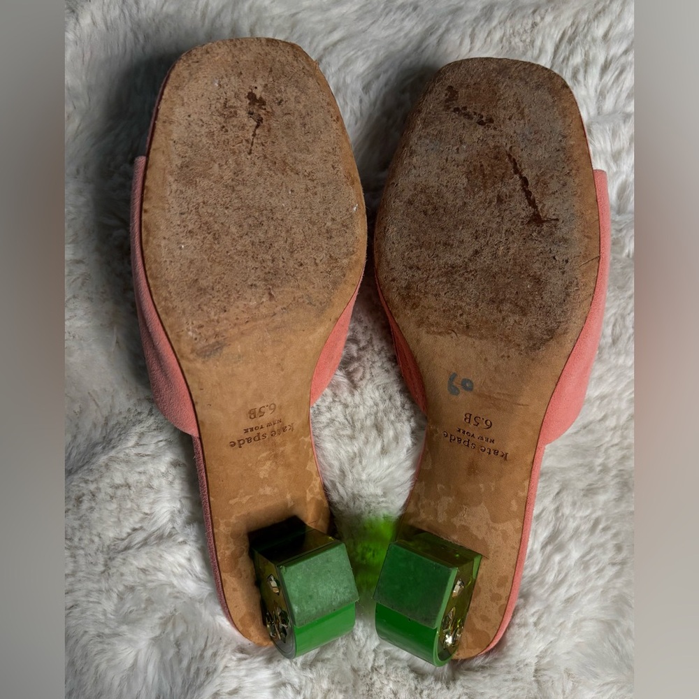 Kate Spade Citrus Slide Sandals in Vibrant Coral Color Size: 6.5 - Picture 4 of 6